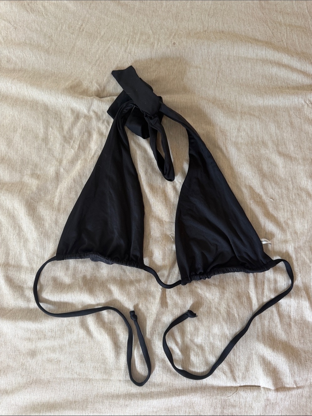 WeWoreWhat Black Triangle Halter Bikini Top